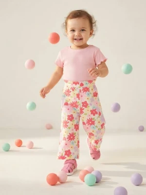 Sinsay - Spodnie papierbag z nadrukiem kwiatowym z wiskozy - wielobarwny