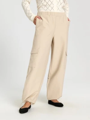 Sinsay - Spodnie parachute - beżowy