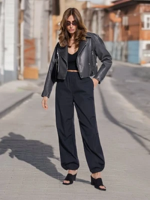 Sinsay - Spodnie parachute - czarny