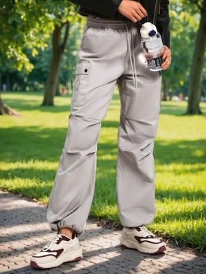 Sinsay - Spodnie parachute - szary