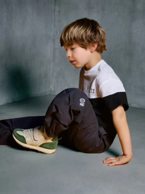 Sinsay - Spodnie parachute z regulowanym pasem - granatowy