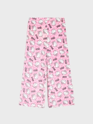 Sinsay - Spodnie piżamowe z szeroką nogawką Hello Kitty Hello Kitty - różowy