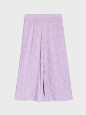 Sinsay - Spodnie plisowane z elastycznym pasem - fioletowy