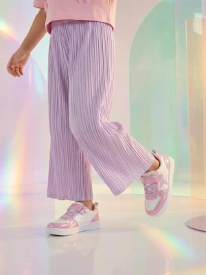 Sinsay - Spodnie plisowane z elastycznym pasem - fioletowy