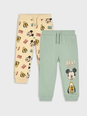 Sinsay - Spodnie polarowe jogger 2 pack Mickey Mouse - zielony