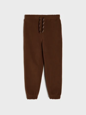 Sinsay - Spodnie polarowe jogger loose - brązowy