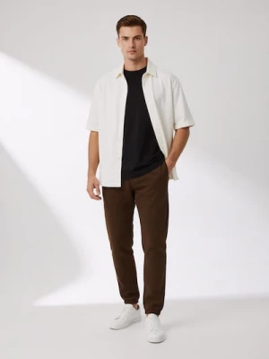 Sinsay - Spodnie regular fit - brązowy