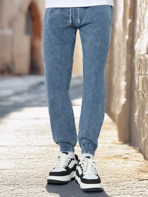 Sinsay - Spodnie regular fit - niebieski