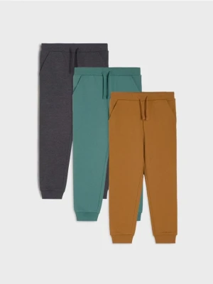 Sinsay - Spodnie slim 3 pack - brązowy