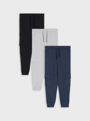 Sinsay - Spodnie slim 3 pack - granatowy