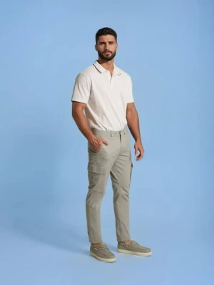 Sinsay - Spodnie slim cargo - szary