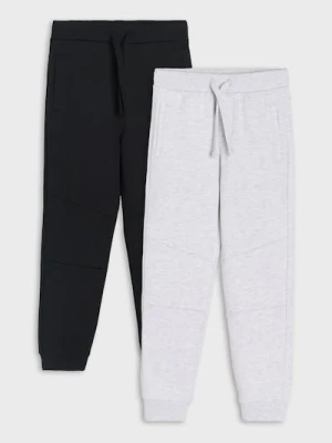 Sinsay - Spodnie slim z przeszyciami 2 pack - czarny