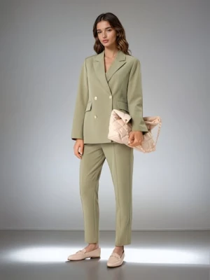 Sinsay - Spodnie slim - zielony