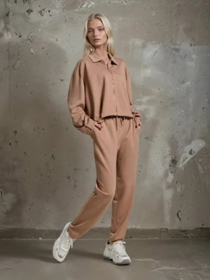 Sinsay - Spodnie soft touch z dodatkiem wiskozy - beżowy