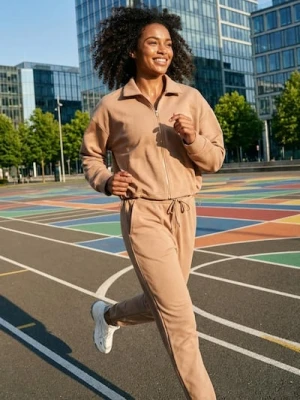 Sinsay - Spodnie soft touch z dodatkiem wiskozy - beżowy