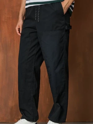 Sinsay - Spodnie straight fit - czarny