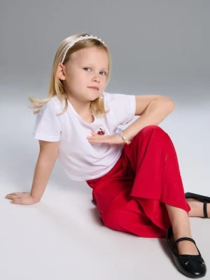 Sinsay - Spodnie straight leg - czerwony