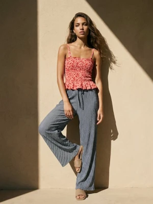 Sinsay - Spodnie straight leg w paski - wielobarwny