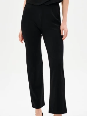 Sinsay - Spodnie straight leg z dzianiny roma - czarny