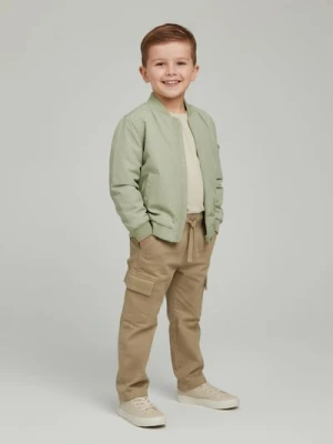 Sinsay - Spodnie straight leg z kieszeniami cargo - beżowy