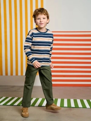 Sinsay - Spodnie straight leg z kieszeniami cargo - zielony