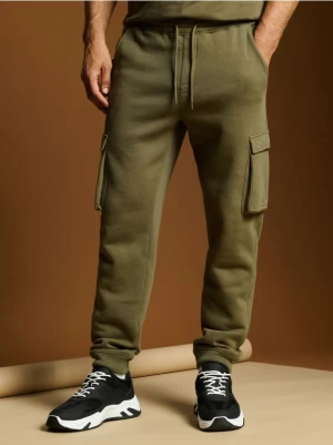 Sinsay - Spodnie tapered fit - khaki