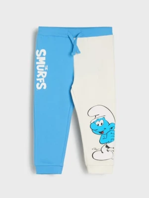 Sinsay - Spodnie The Smurfs - kremowy