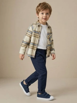 Sinsay - Spodnie typu chinos z elastycznym pasem - granatowy