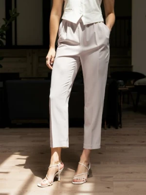 Sinsay - Spodnie w kant - kremowy