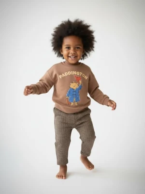 Sinsay - Spodnie w kratę z regulowanym pasem - brązowy