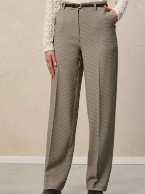 Sinsay - Spodnie w pepitkę z paskiem - wielobarwny