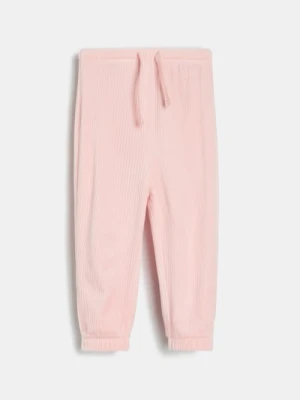 Sinsay - Spodnie wiązane w talii - różowy