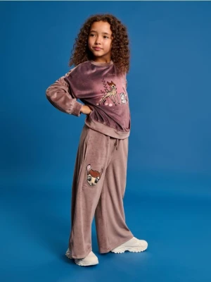 Sinsay - Spodnie wide leg Bambi - brązowy