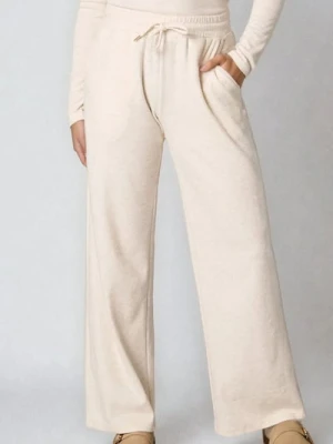 Sinsay - Spodnie wide leg basic - kremowy