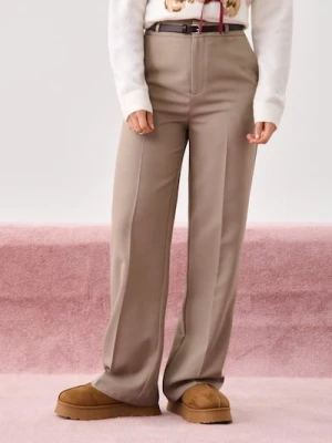 Sinsay - Spodnie wide leg - beżowy