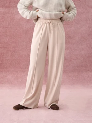 Sinsay - Spodnie wide leg - beżowy