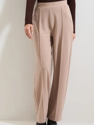 Sinsay - Spodnie wide leg - beżowy