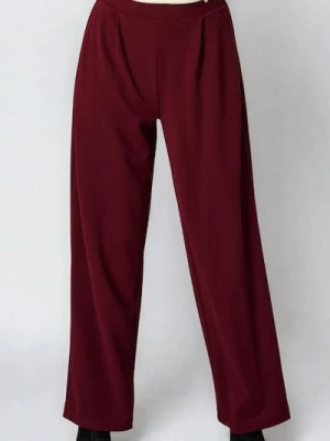 Sinsay - Spodnie wide leg - bordowy
