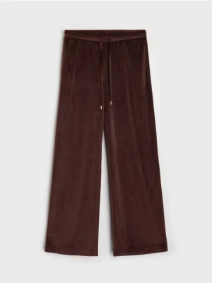 Sinsay - Spodnie wide leg - brązowy