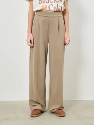 Sinsay - Spodnie wide leg - brązowy