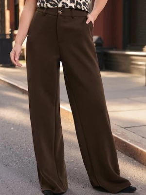 Sinsay - Spodnie wide leg - brązowy