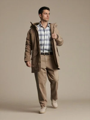 Sinsay - Spodnie wide leg - brązowy