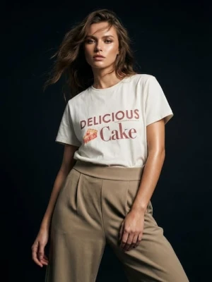 Sinsay - Spodnie wide leg - brązowy