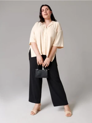 Sinsay - Spodnie wide leg - czarny