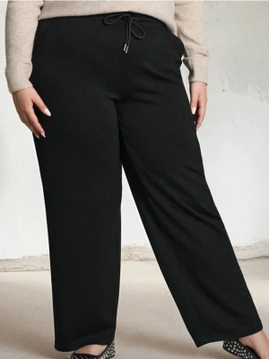 Sinsay - Spodnie wide leg - czarny