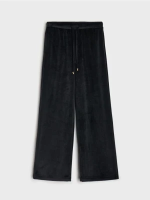 Sinsay - Spodnie wide leg - czarny