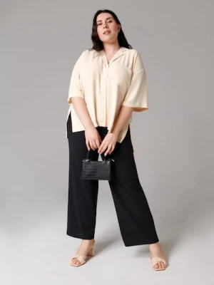 Sinsay - Spodnie wide leg - czarny