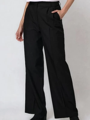 Sinsay - Spodnie wide leg - czarny