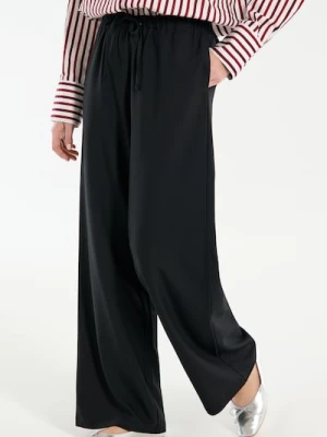 Sinsay - Spodnie wide leg - czarny