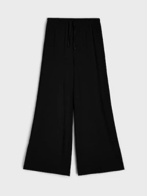 Sinsay - Spodnie wide leg - czarny